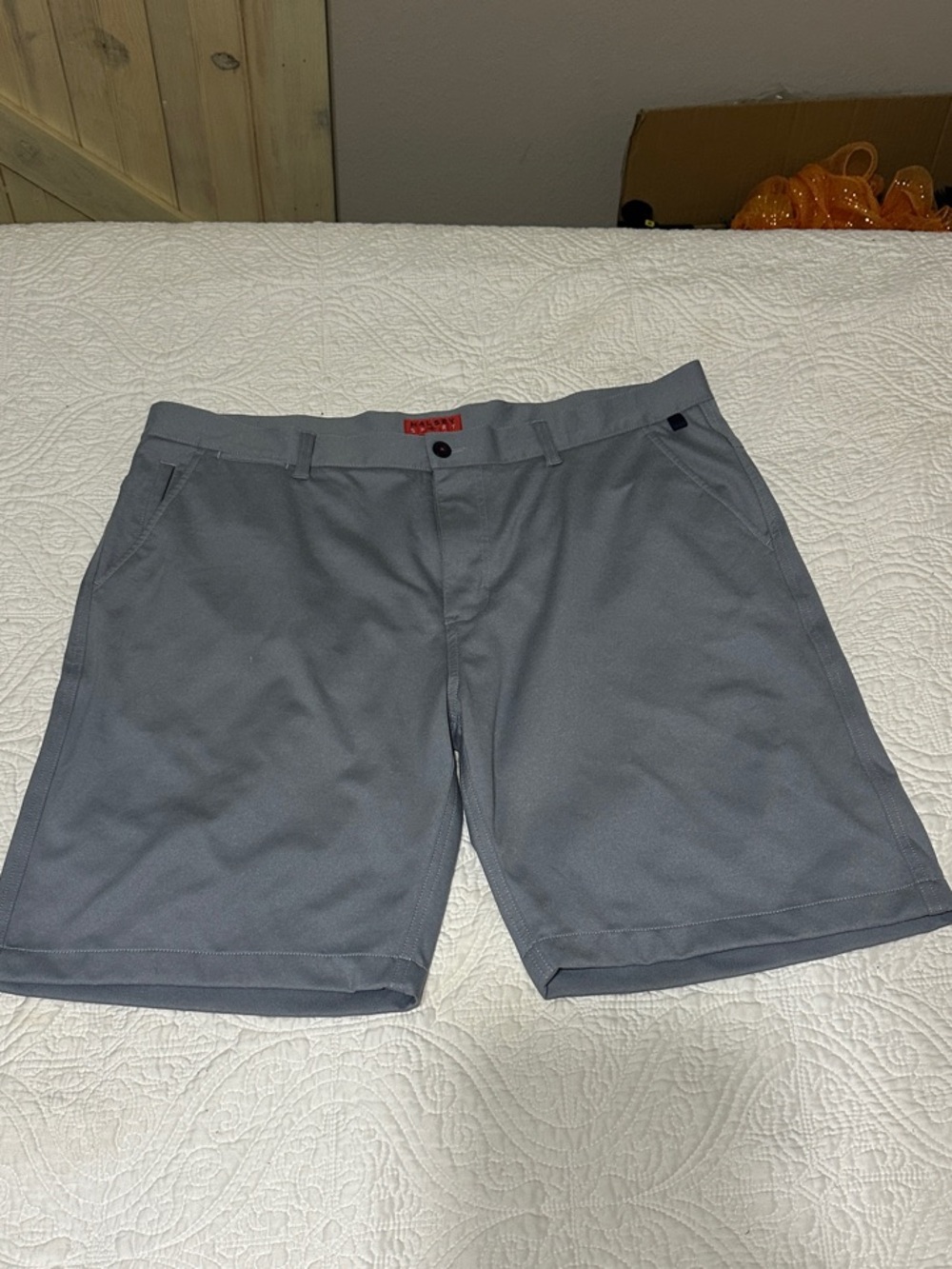 Men's Flat Front Performance Shorts - Gray sz 40